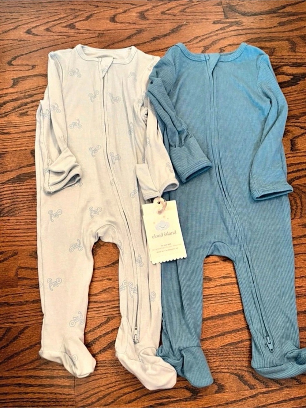 Cloud Island Modal Sleep N Play Footed Pajamas 2-Pack Baby 3-6M